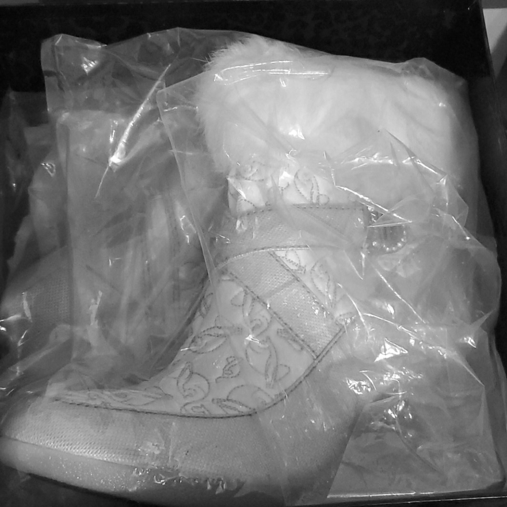 BABYPHAT FUR ANKLE WEDGE BOOTS